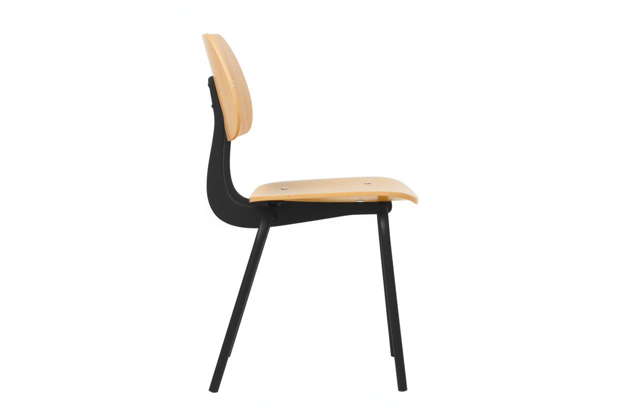 Ames 2.0 Wood Dining Chair - Mid-Century Design, Black (Set of 2)