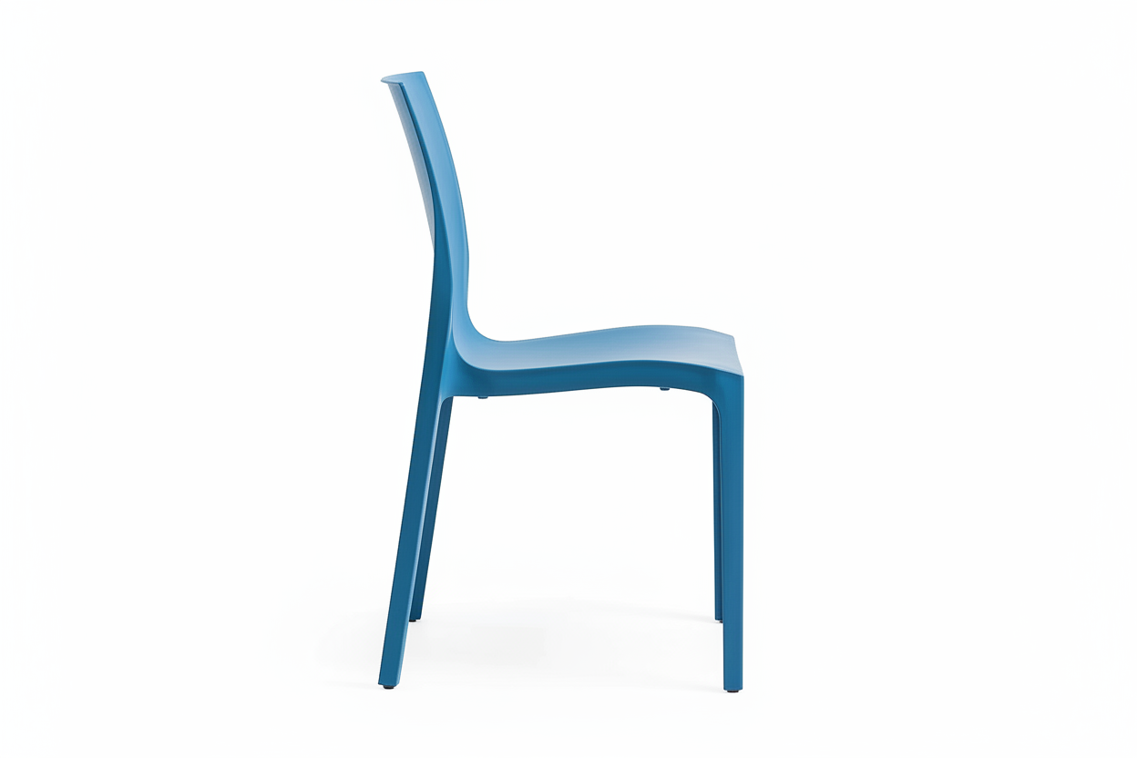 Emma Modern Outdoor Café Chair - Stackable, Blue (Set of 4)