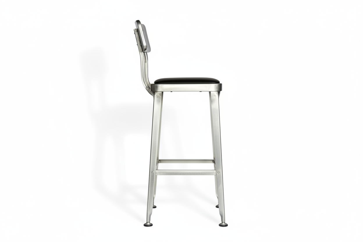 Harley Industrial Stackable Bar Chair - Galvanized Steel (Set of 2)