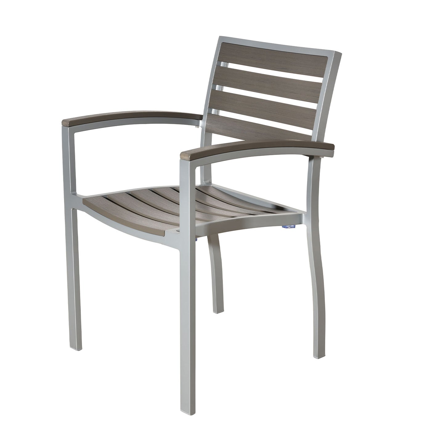 Miami Patio Dining Set – 36" x 36" Table + 4 Armchairs, Silver/Gray