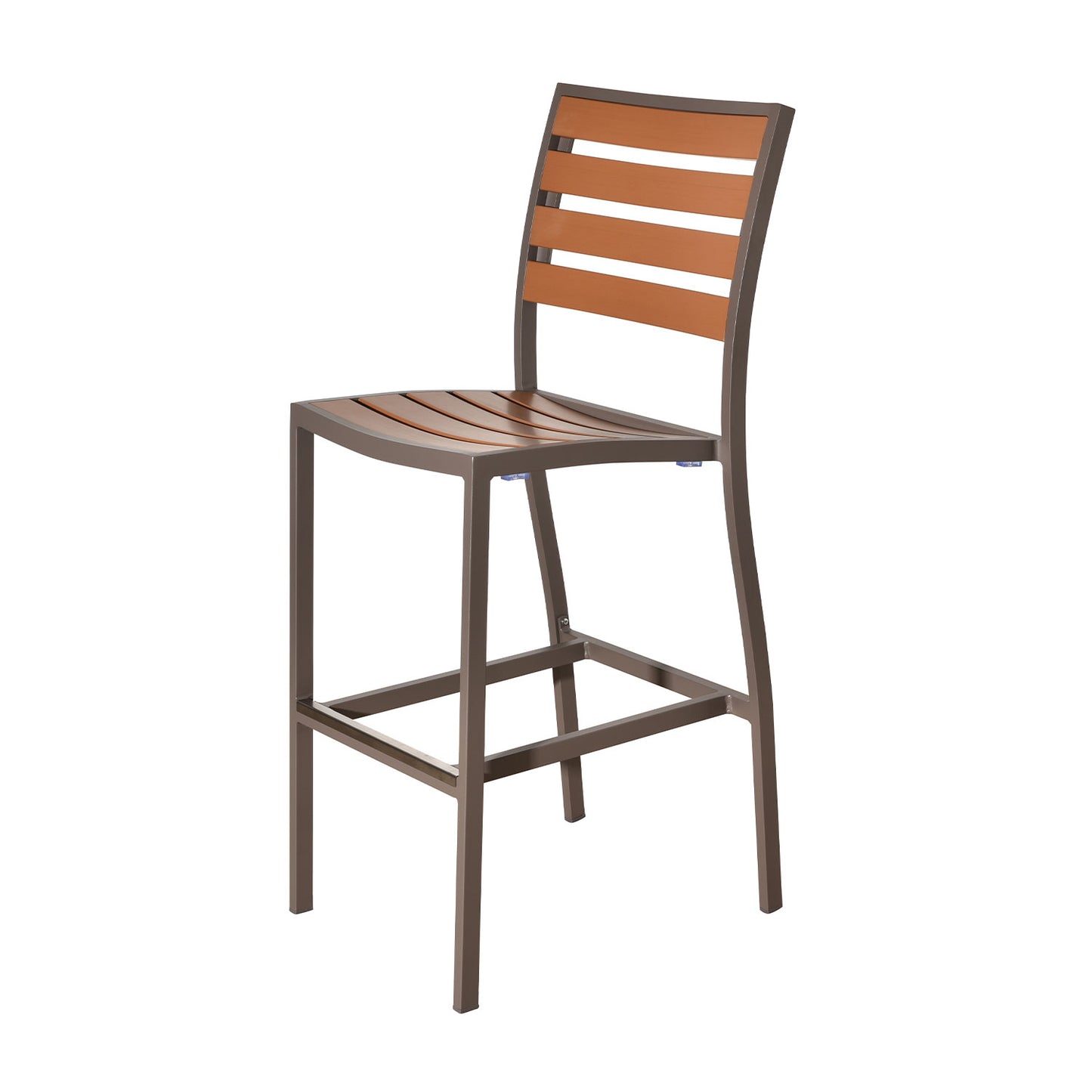 Miami High-Top Patio Bar Set – 32" x 48" High-Top Patio Table + 4 Bar Chairs, Mocha/Faux Teak