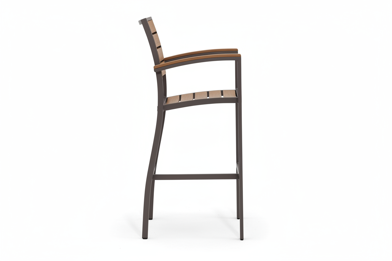 Miami Modern Outdoor Bar Stool - Aluminum, Mocha (Set of 2)