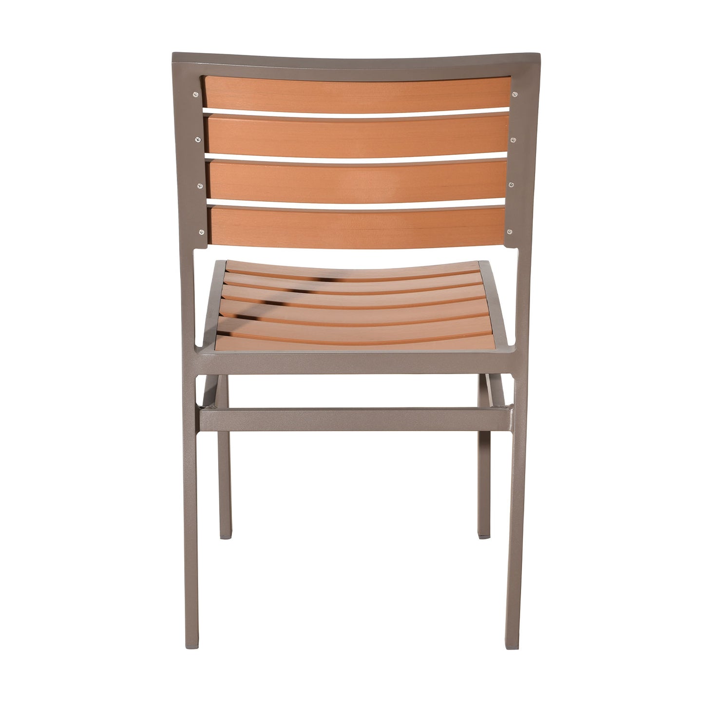 Miami Patio Dining Set – 36" x 94" Table + 8 Outdoor Side Chairs, Mocha/Faux Teak