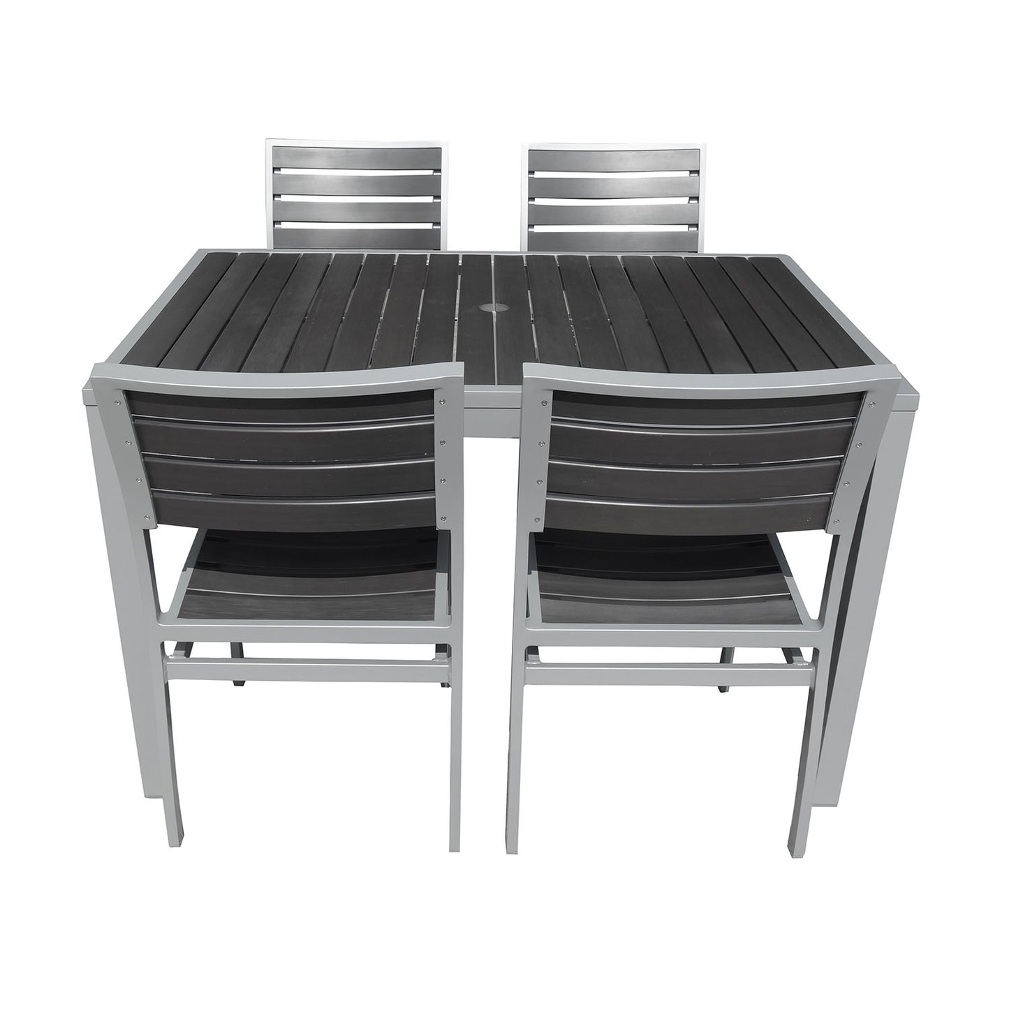 Miami Patio Table - 32" x 48", Silver/Grey