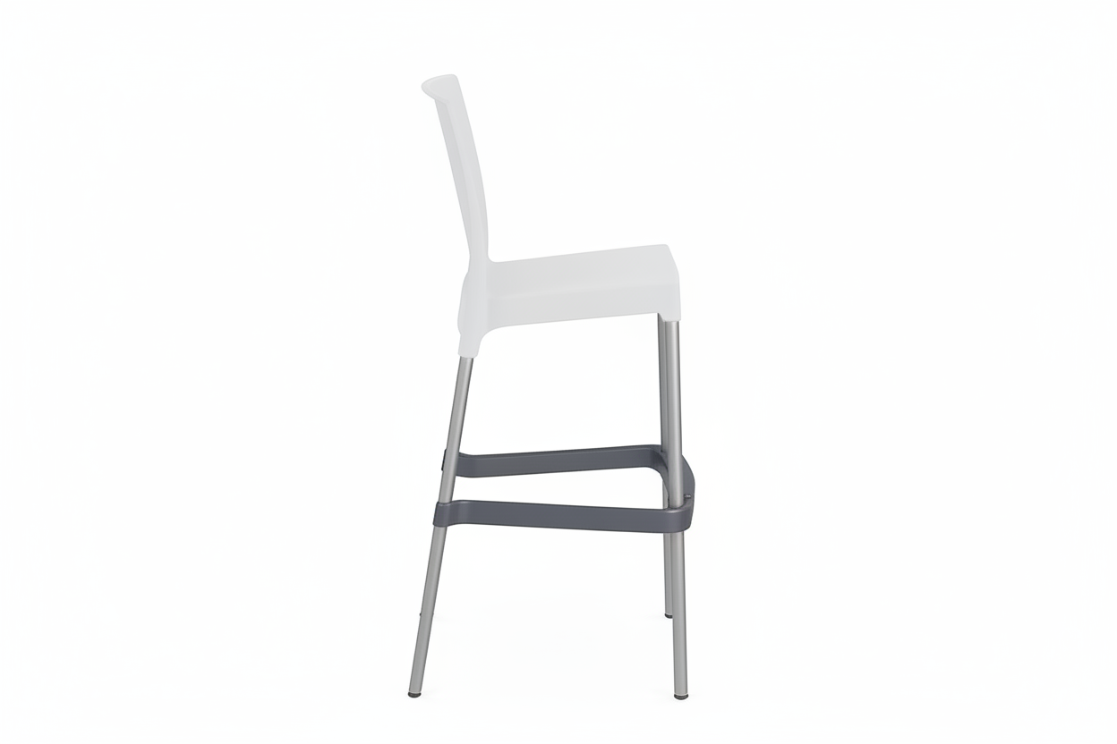 Nona Modern Outdoor Bar Chair, White (Set of 2)