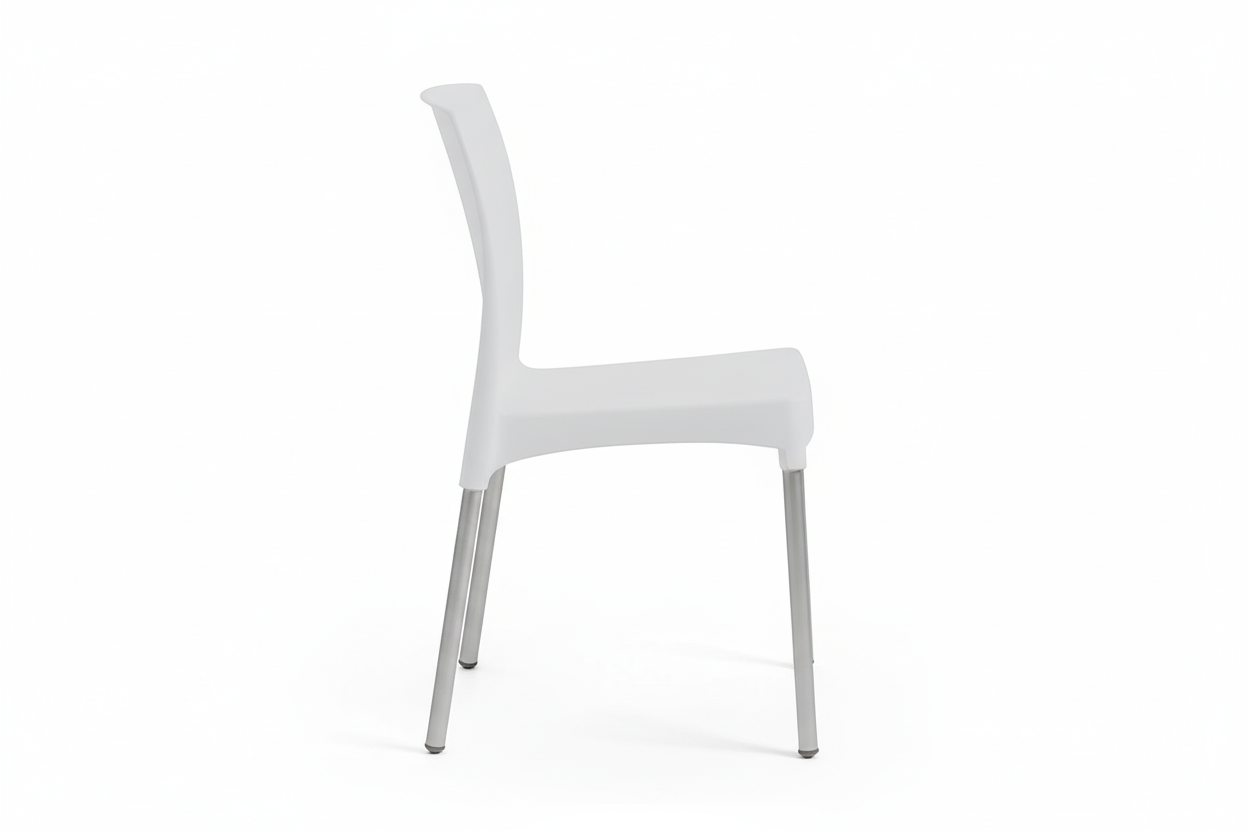 Nona Modern Outdoor Dining Chair, White (Set of 2)