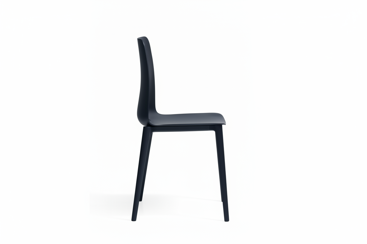 O'2Tone Contemporary Oval Chair, Black (Set of 2)