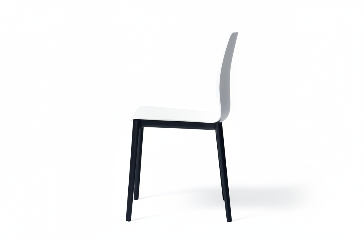 O'2Tone Contemporary Oval Chair, White/Black (Set of 2)