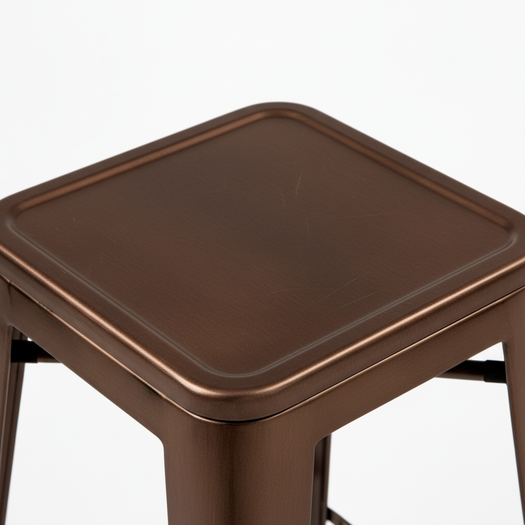 Trenton Metal Bar Stool - Wood Seat, Copper (Set of 4)