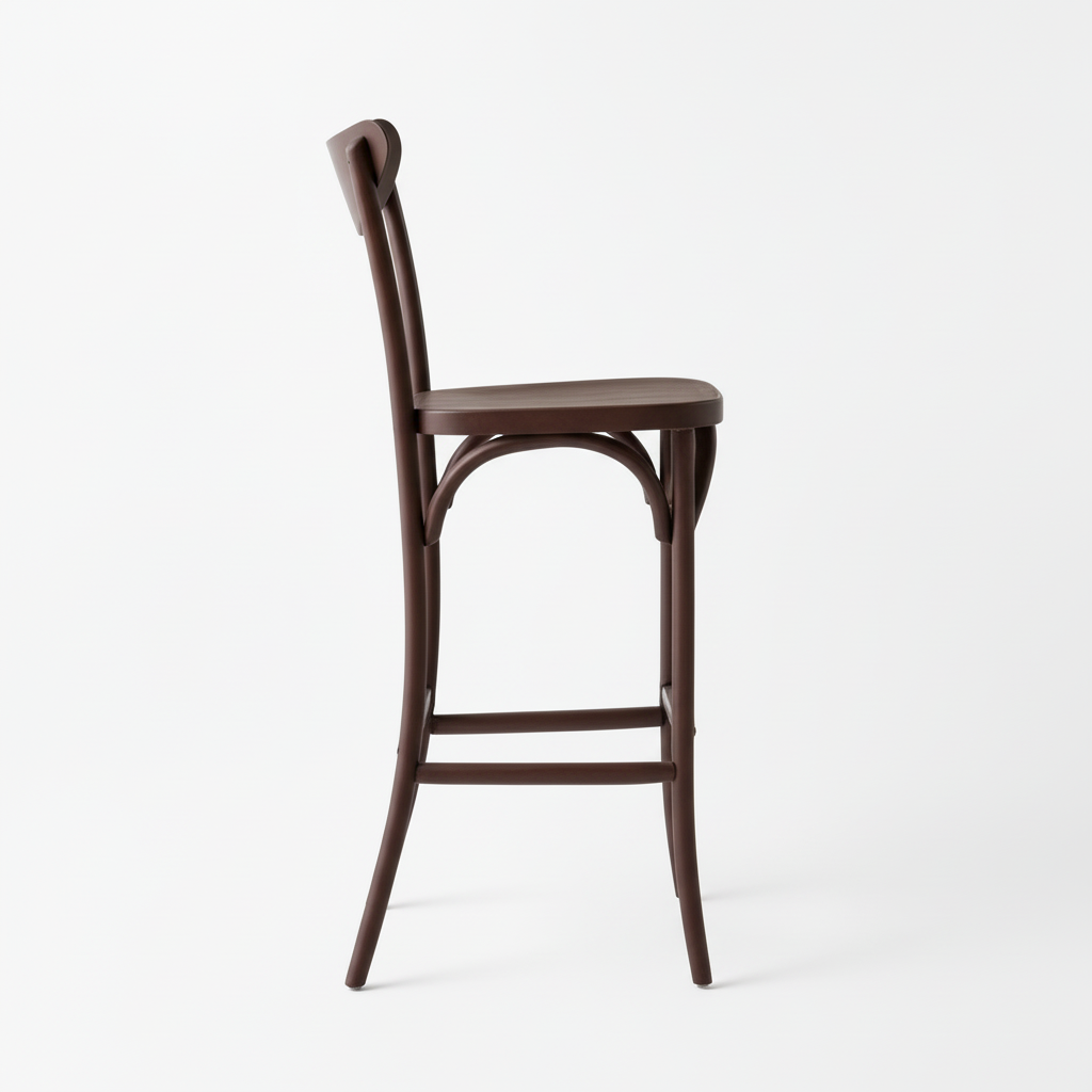 Yasmine Vintage Bar Chair - Metal, Burnt Almond