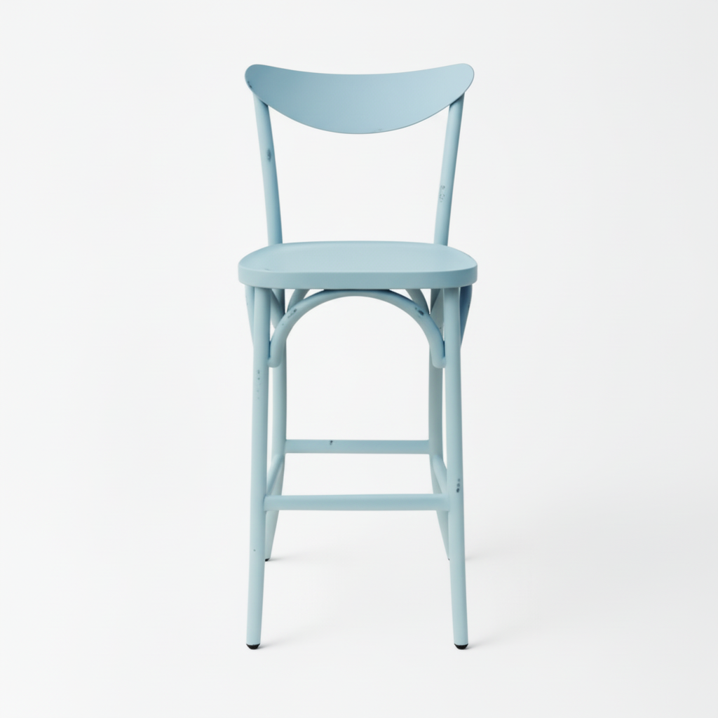 Yasmine Rustic Bar Chair - Metal, Robin's Egg