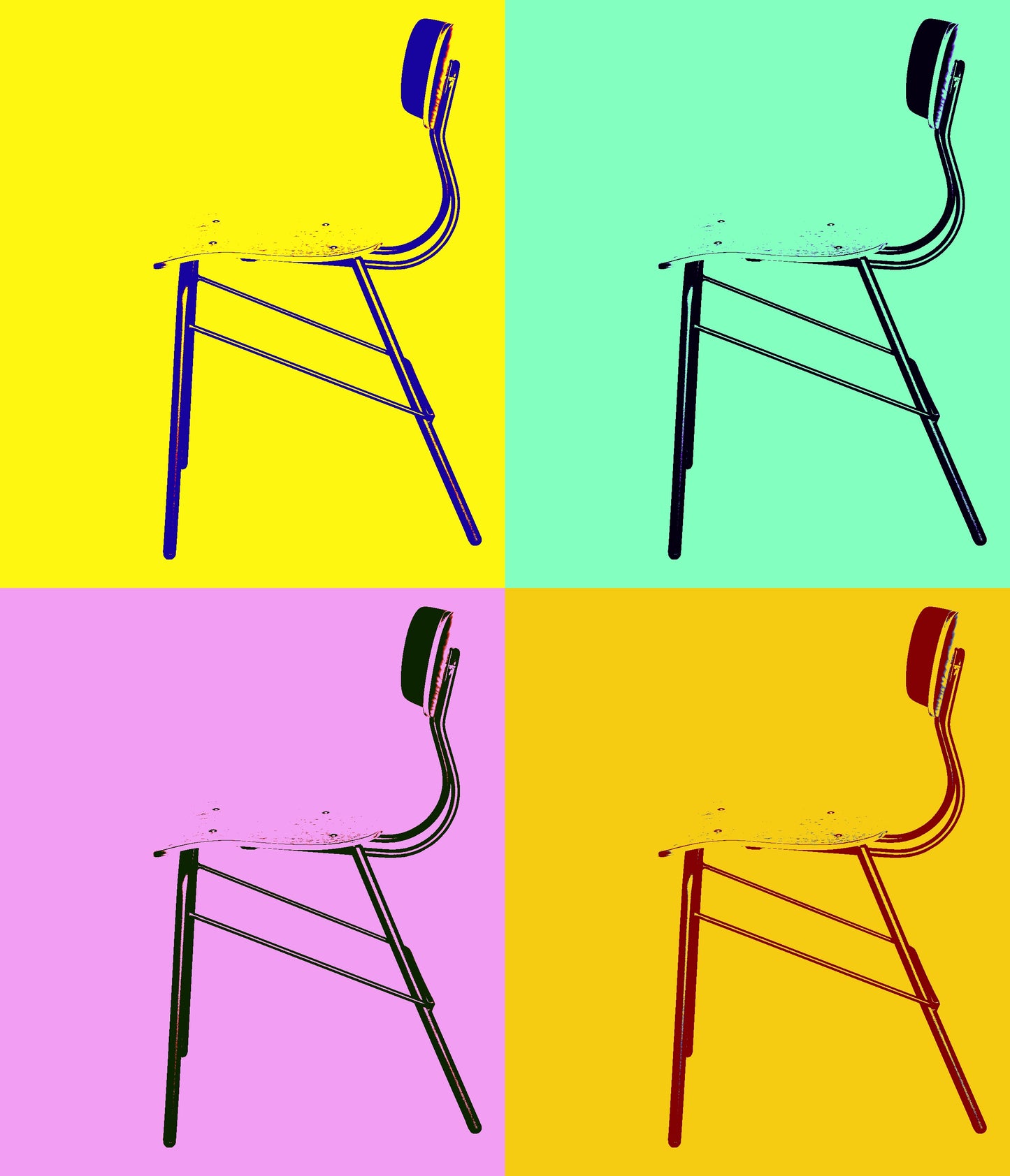 Phillipa Wood Dining Chair - Metal Base, Black (Set of 2)