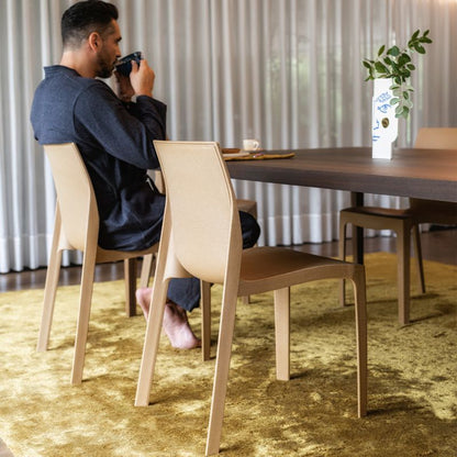 Emma Modern Outdoor Café Chair - Stackable, Sand (Set of 4)