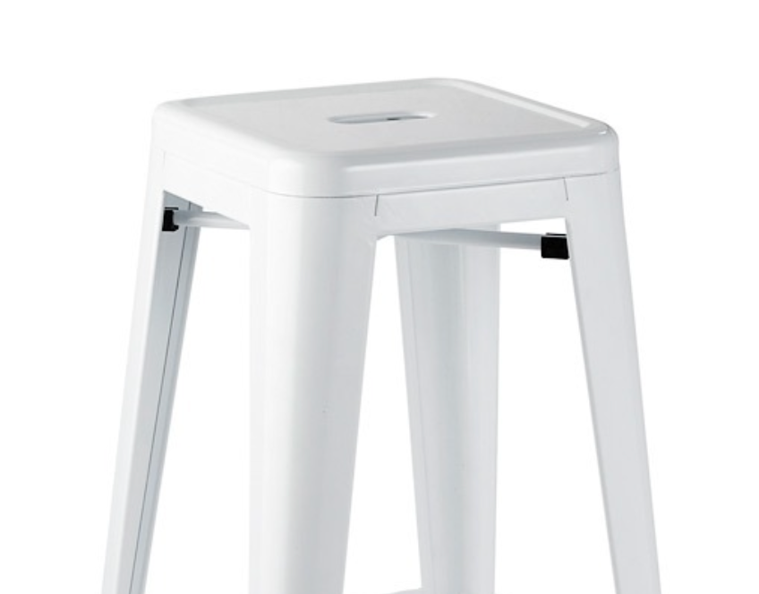 Trenton Metal Bar Stool - Stackable, White (Set of 4)