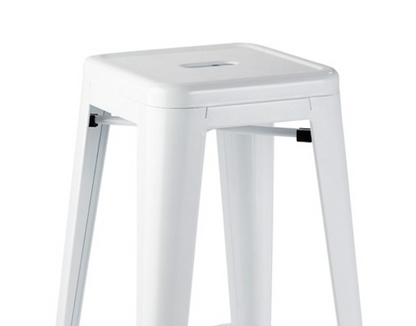Trenton Metal Bar Stool - Stackable, White (Set of 4)