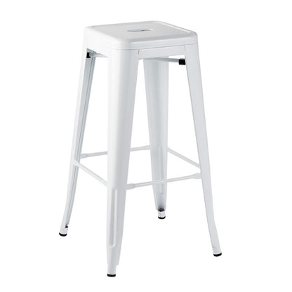 Trenton Metal Bar Stool - Stackable, White (Set of 4)