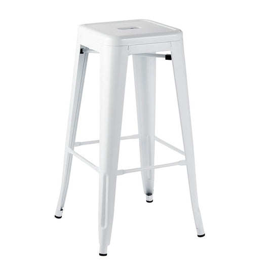Trenton Metal Bar Stool - Stackable, White (Set of 4)