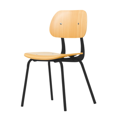 Ames 2.0 Wood Dining Chair - Mid-Century Design, Black (Set of 2)