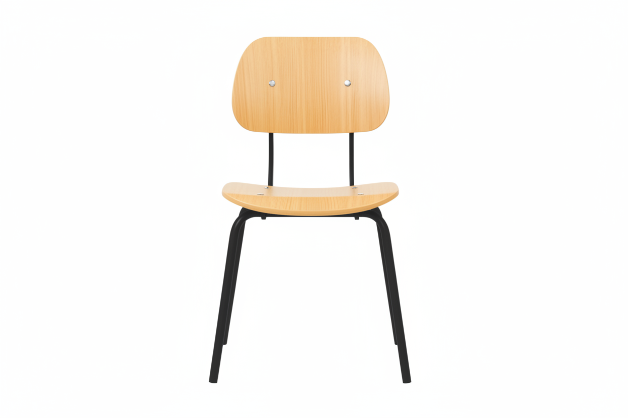 Ames 2.0 Wood Dining Chair - Mid-Century Design, Black (Set of 2)