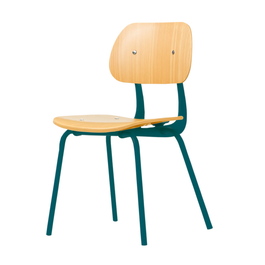 Ames 2.0 Wood Dining Chair - Mid-Century Design, Teal (Set of 2)
