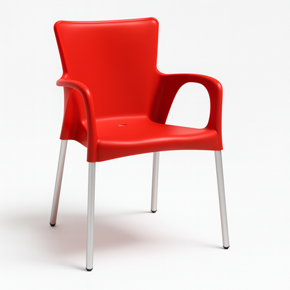 Ana Modern Outdoor Arm Chair, Red (Set of 2)