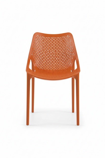 Bilros Billie Outdoor Café Chair, Brick (Set of 4)