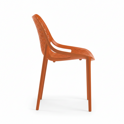 Bilros Billie Outdoor Café Chair, Brick (Set of 4)