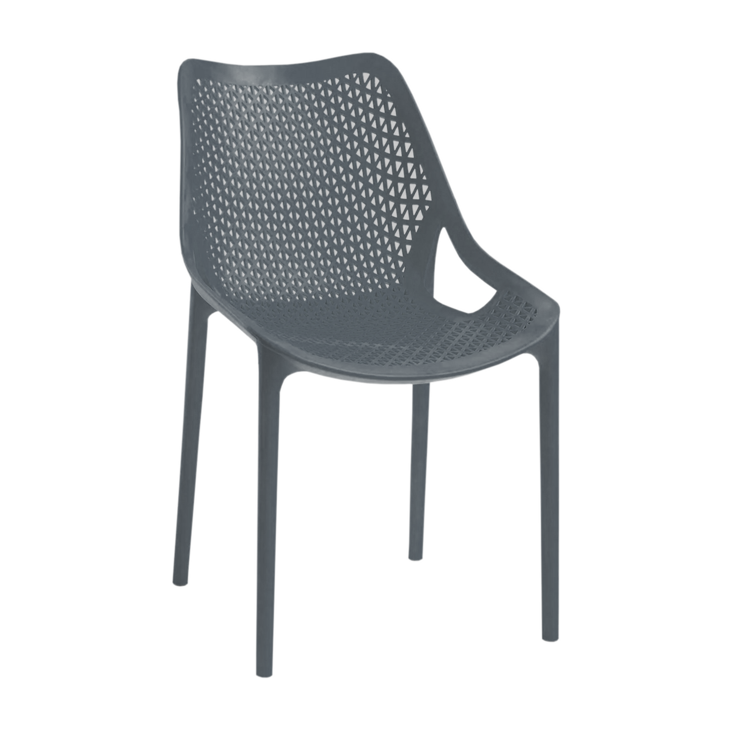 Bilros Billie Outdoor Café Chair, Graphite/Gray (Set of 4)