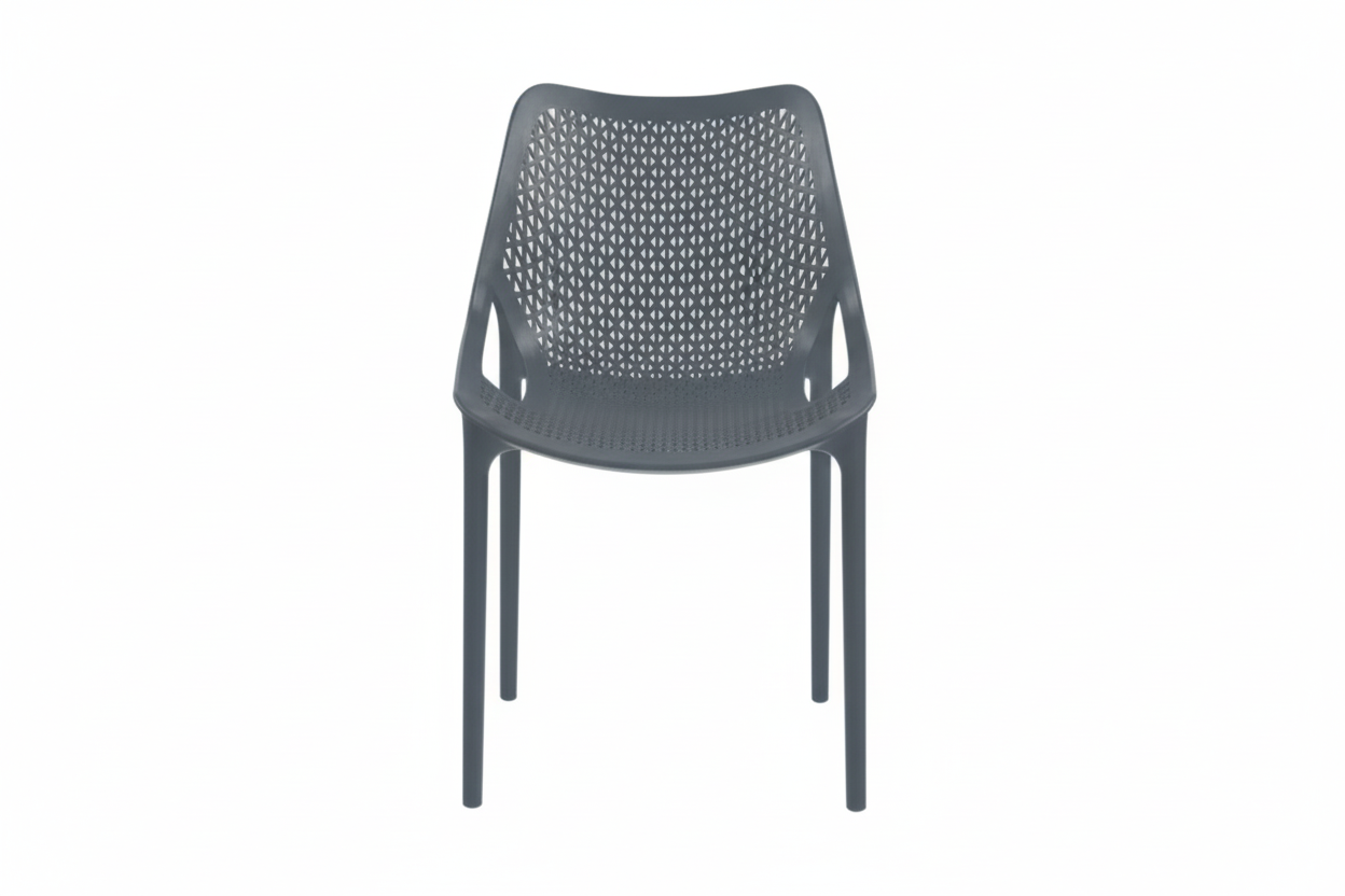 Bilros Billie Outdoor Café Chair, Graphite/Gray (Set of 4)