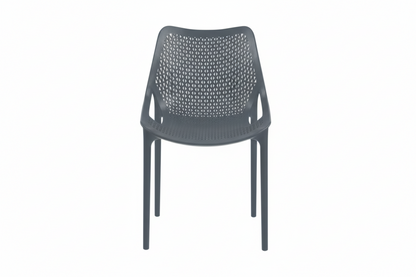 Bilros Billie Outdoor Café Chair, Graphite/Gray (Set of 4)