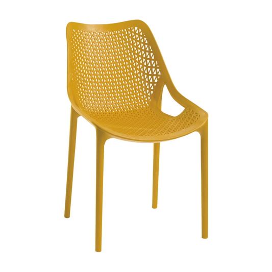 Bilros Billie Outdoor Café Chair, Mustard (Set of 4)