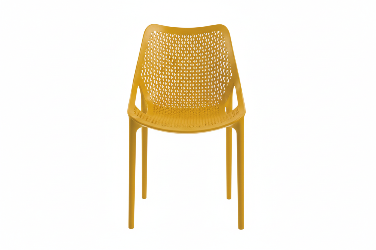 Bilros Billie Outdoor Café Chair, Mustard (Set of 4)