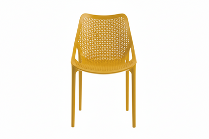 Bilros Billie Outdoor Café Chair, Mustard (Set of 4)