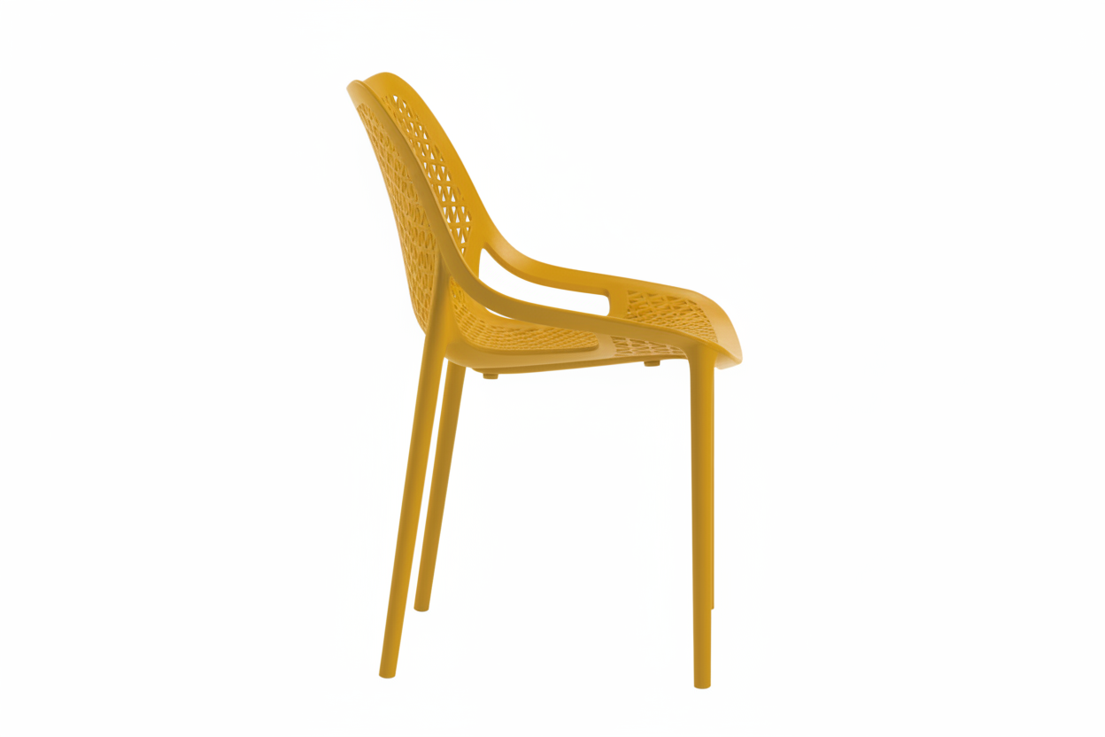 Bilros Billie Outdoor Café Chair, Mustard (Set of 4)