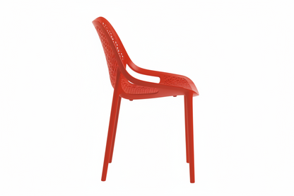 Bilros Billie Outdoor Café Chair, Red (Set of 4)