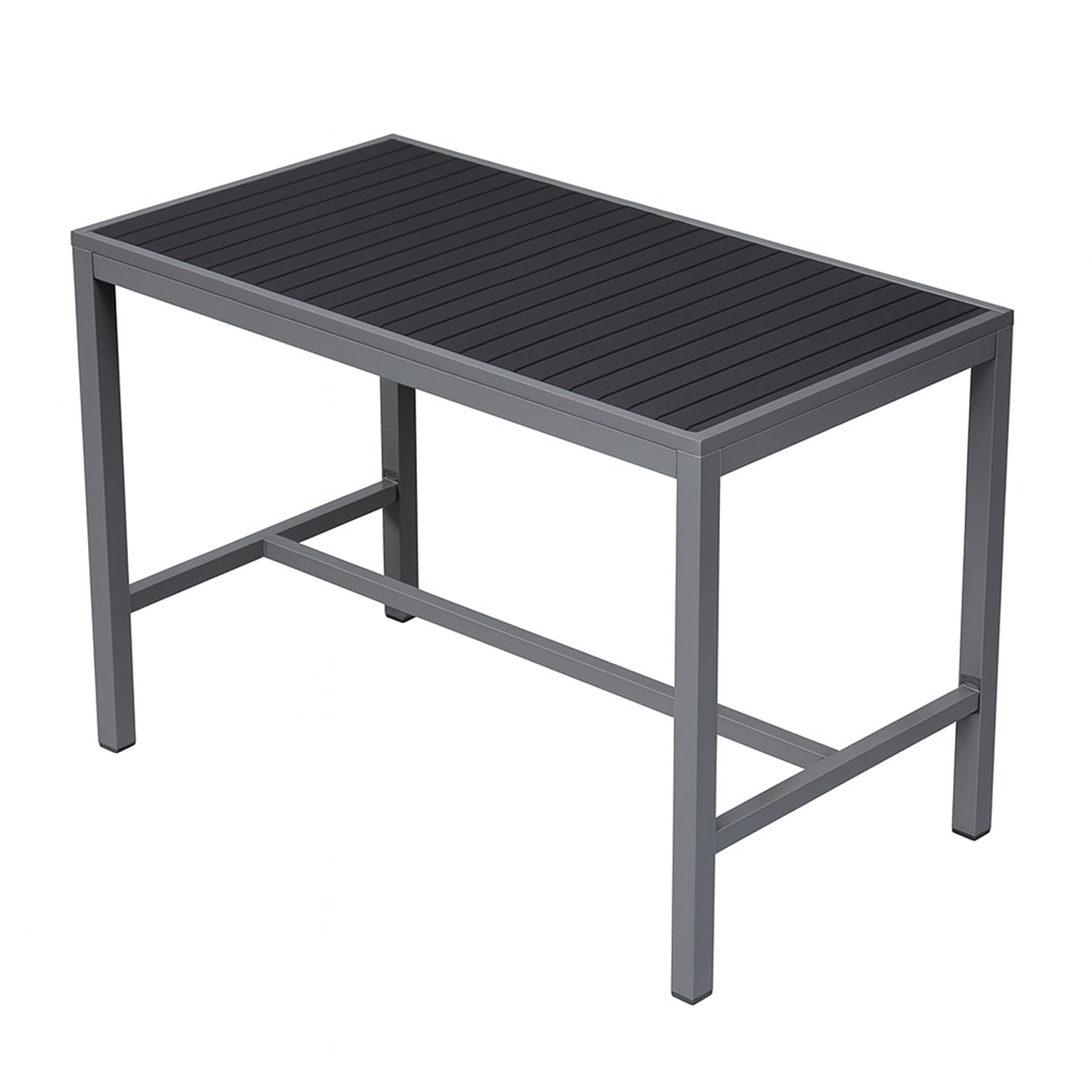 Miami High Top Patio Table - 32" x 48", Silver/Grey