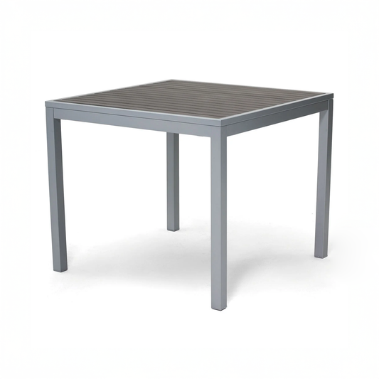 Miami Patio Table - Square 36" Seats 4, Silver/Gray