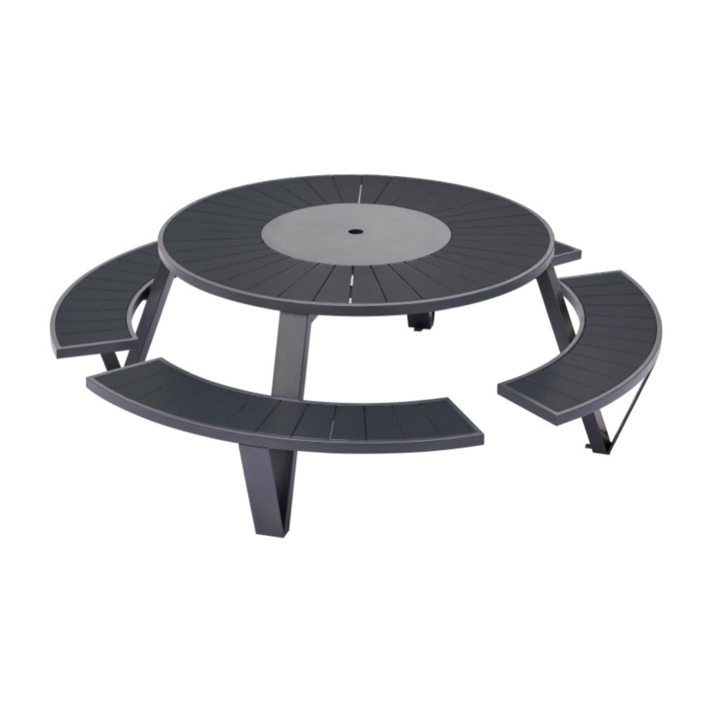 Cluster Heavy-Duty Picnic Table, Black/Grey