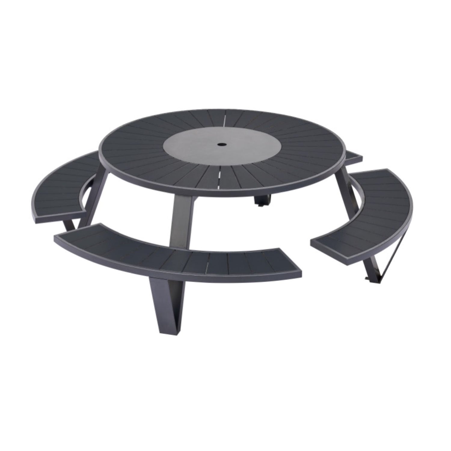 Cluster Heavy-Duty Picnic Table, Black/Grey