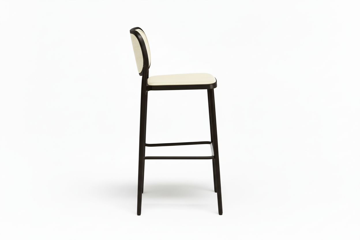 Dublin Bistro Cane Bar Chair - Aluminum, Walnut (Set of 4)