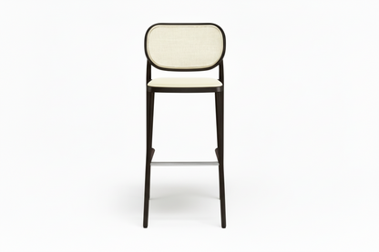 Dublin Bistro Cane Bar Chair - Aluminum, Walnut (Set of 4)