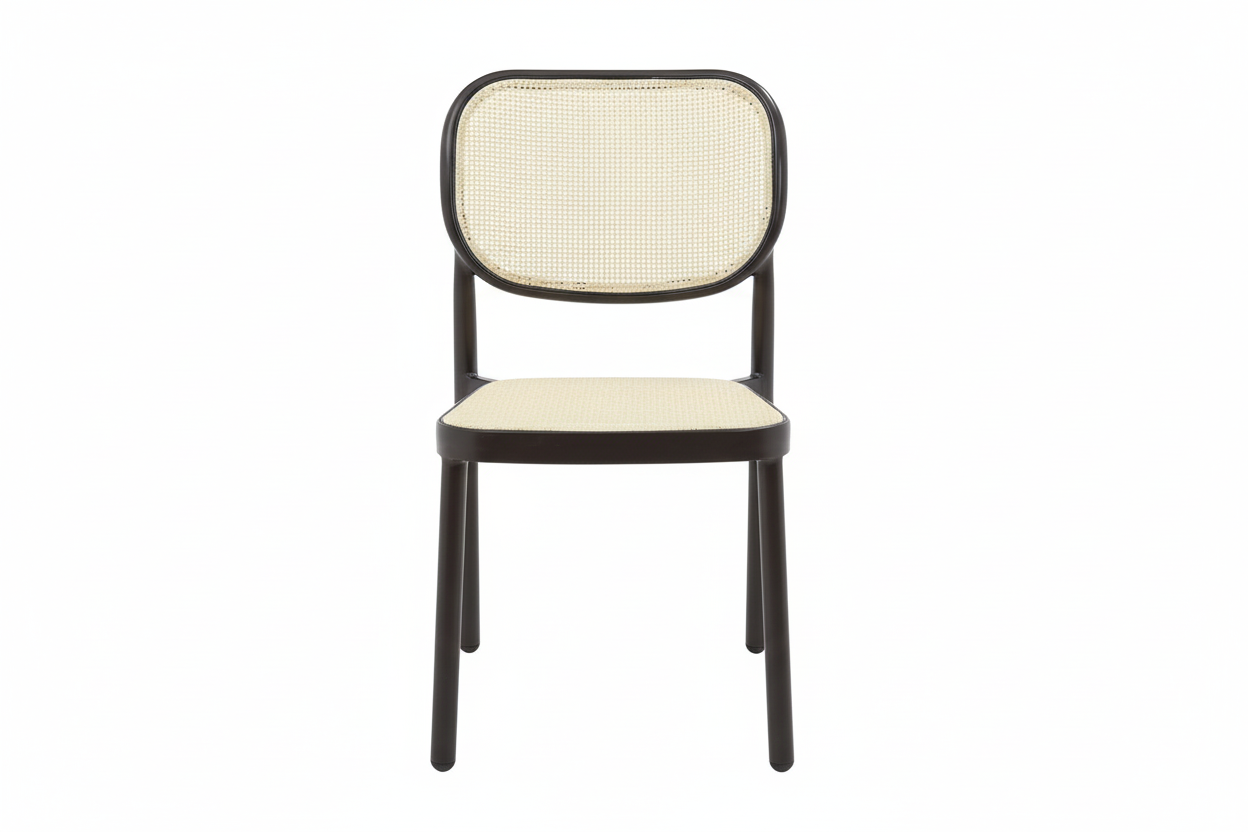 Dublin Bistro Cane Chair - Aluminum, Walnut (Set of 4)