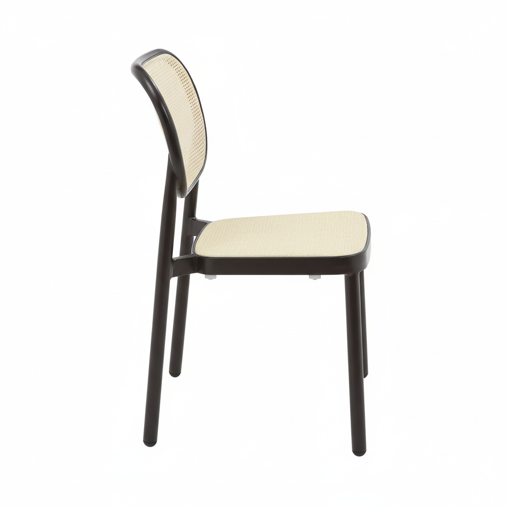 Dublin Bistro Cane Chair - Aluminum, Walnut (Set of 4)