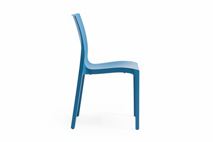 Emma Modern Outdoor Café Chair - Stackable, Blue (Set of 4)