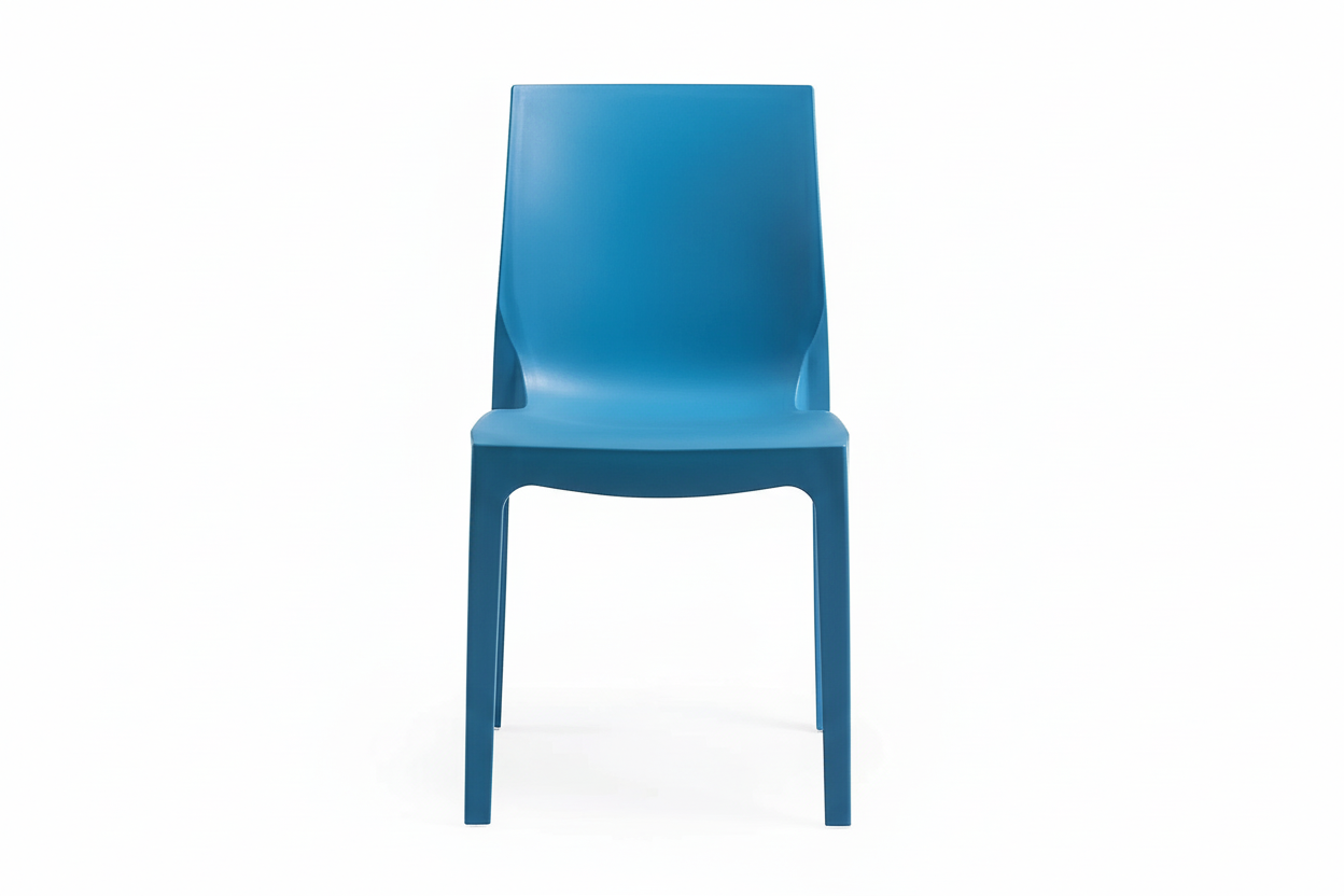 Emma Modern Outdoor Café Chair - Stackable, Blue (Set of 4)