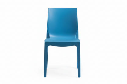 Emma Modern Outdoor Café Chair - Stackable, Blue (Set of 4)