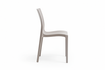 Emma Modern Outdoor Café Chair - Stackable, Sand (Set of 4)