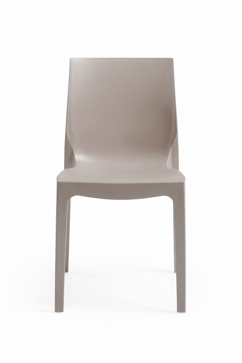 Emma Modern Outdoor Café Chair - Stackable, Sand (Set of 4)