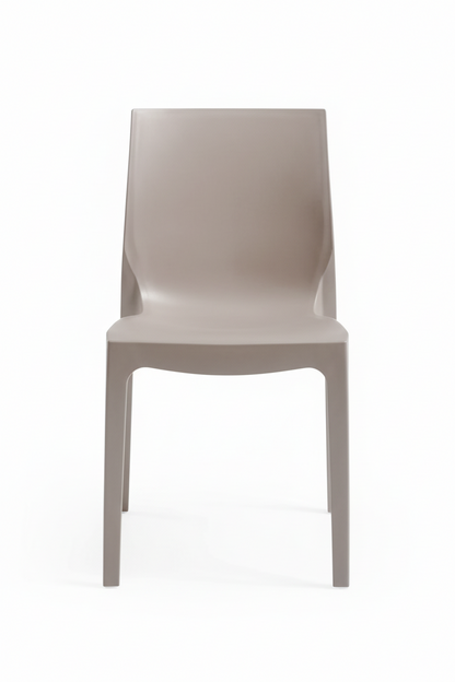 Emma Modern Outdoor Café Chair - Stackable, Sand (Set of 4)