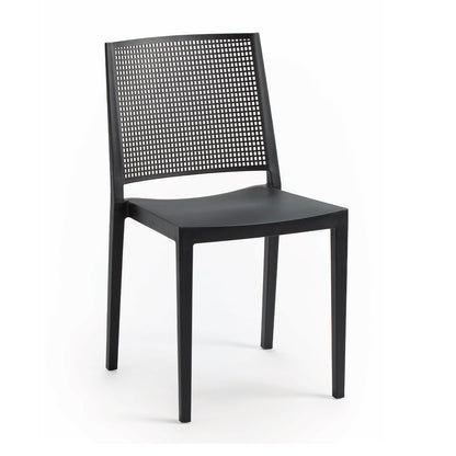 Grid Modern Outdoor Side Chair, Graphite/Gray (Set of 4)